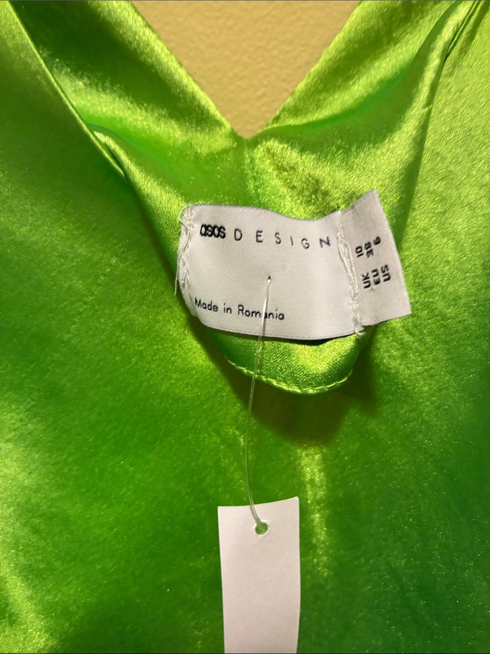 NWT Green Satin V-Neck Slip Dress Sexy Mob Wife S - Picture 8 of 14